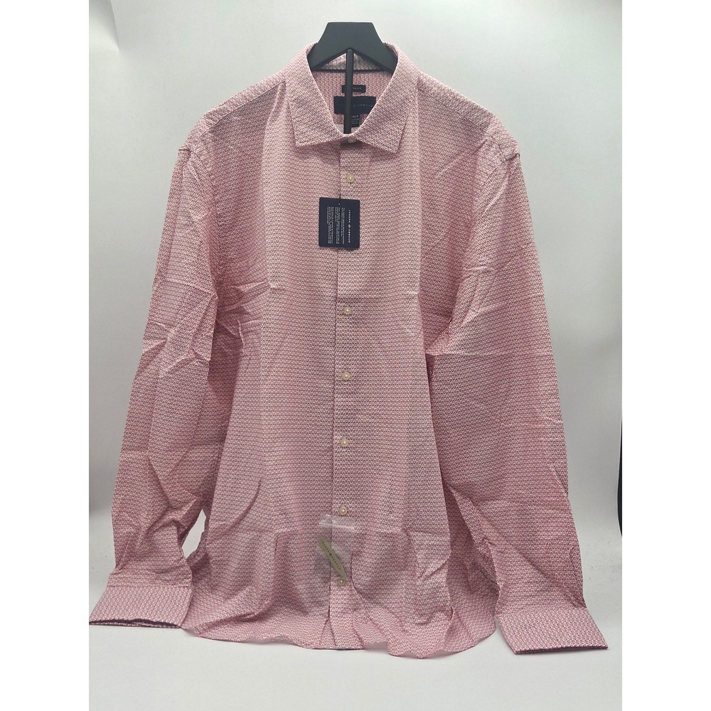 Joseph Abboud Modern Fit 2XLT Red Print 100% Cotton Shirt NWT 101-737